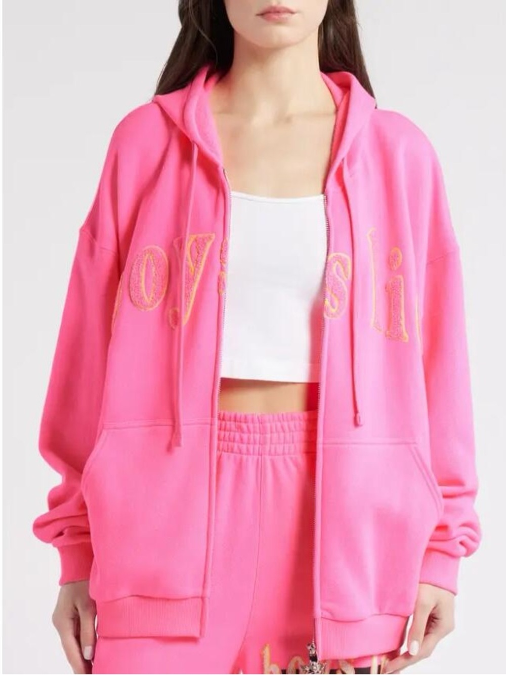 Boys Lie Electric Love V2 Hot Pink Flame Zip-Up Jacket